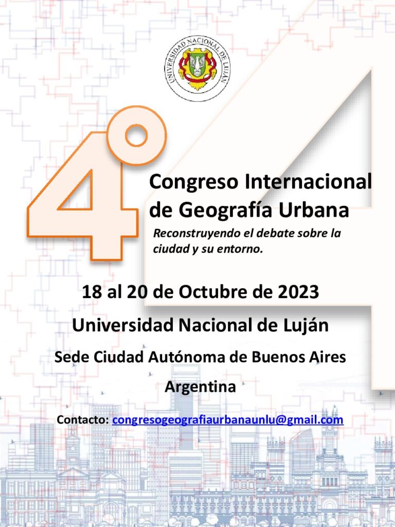 Primera Circular Del IV Congreso Internacional De Geografía Urbana ...